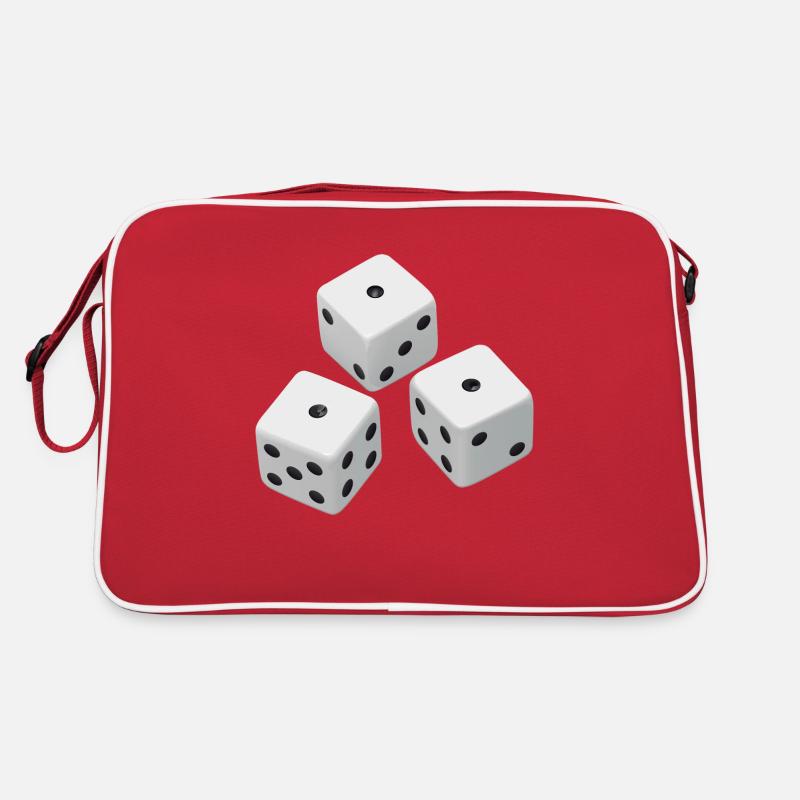 Dices Realistic - Three Realistic Cubes - Retro Bag - red/white