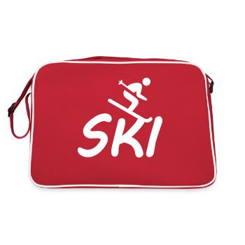 Ski Skiing Après-Ski - Retro Tasche - Rot/Weiß - Hinten