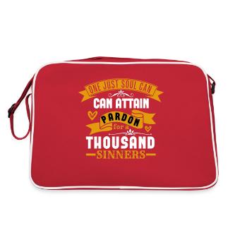 ONE JUST SOUL CAN ATTAIN PARDON - Retro Bag - red/white - Back