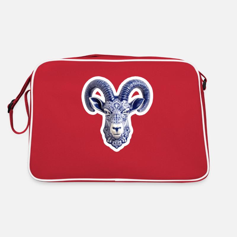 Ceramic deer head - Retro Bag - red/white