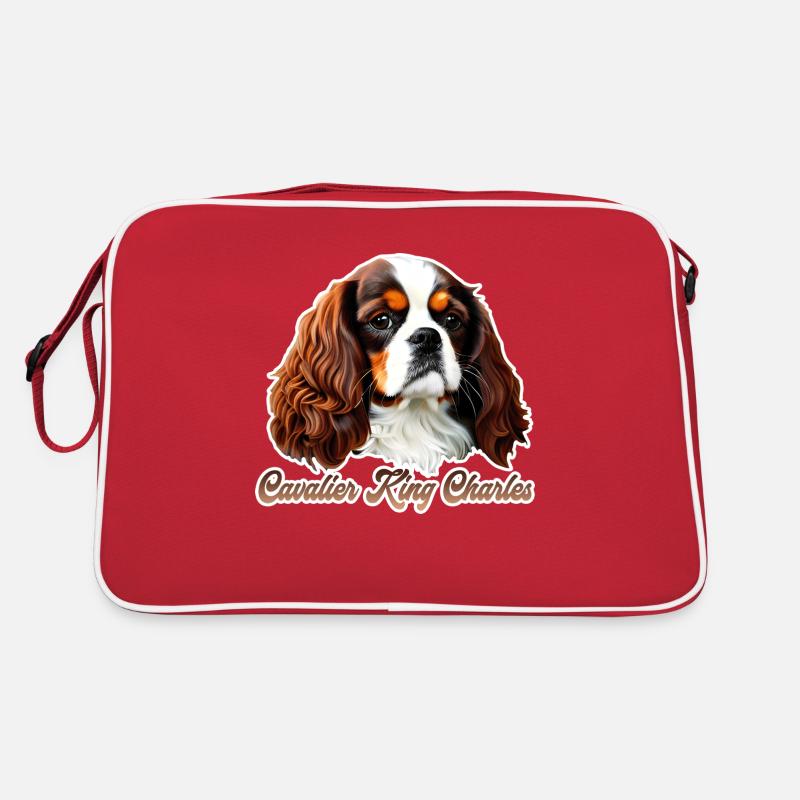 Kavalier König Charles CKC - Retro Tasche - Rot/Weiß