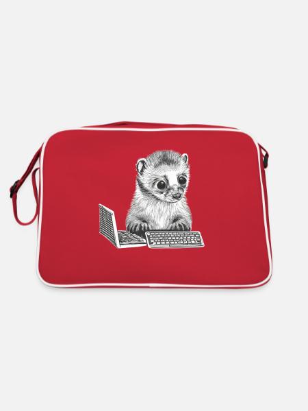 NIEDLICHES GEEK-FRETTCHEN - Retro Tasche - Rot/Weiß - Hinten