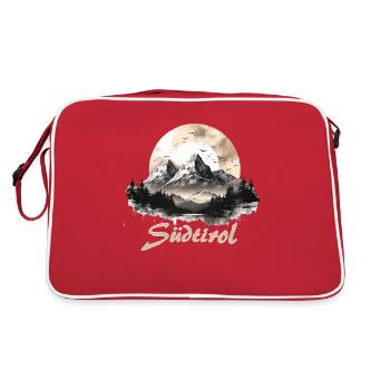 Südtirol T-Shirt mit Berg Südtiroler Adler - Retro Tasche - Rot/Weiß - Hinten