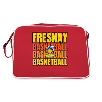 FRESNAY BASKETBALL coloré minimaliste - Sac Retro - rouge/blanc - Dos