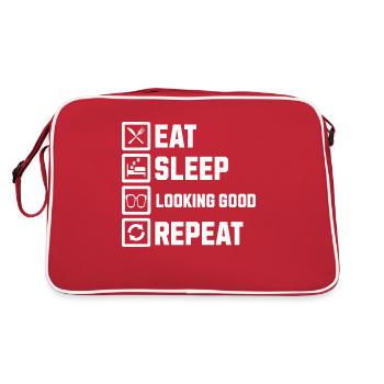 Manger dormir en ayant l’air bien répéter - Sac Retro - rouge/blanc - Dos