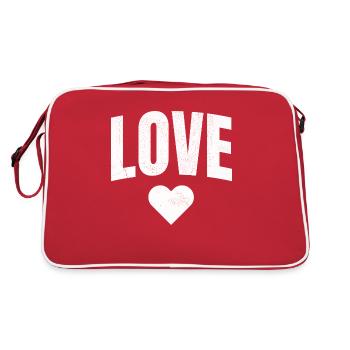 Love | Love | Heart | Heart - Retro Bag - red/white - Back