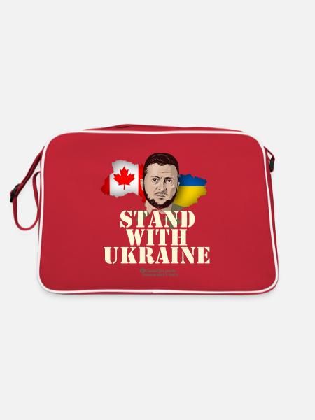 Ukraine Canada Stand with Ukraine - Retro Bag - red/white - Back