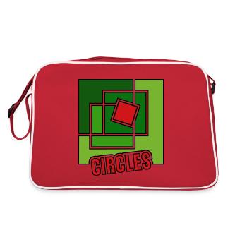 Green Abstraction with Twist - Retro Bag - red/white - Back