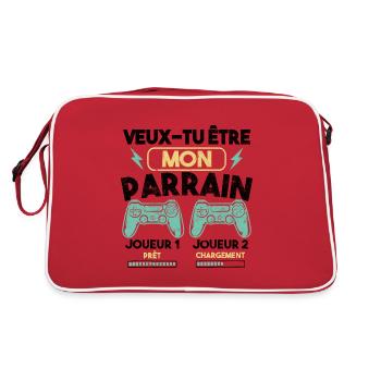 Veux-tu être mon parrain, Demande parrain gamer - Sac Retro - rouge/blanc - Dos