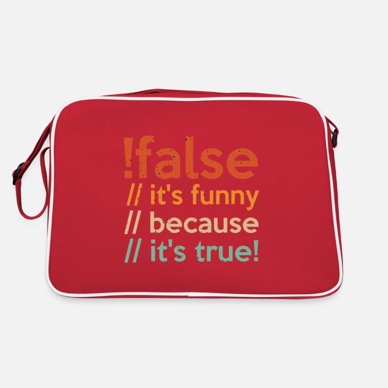 Programmeur faux vrai Code étudiant informaticien Sac Retro