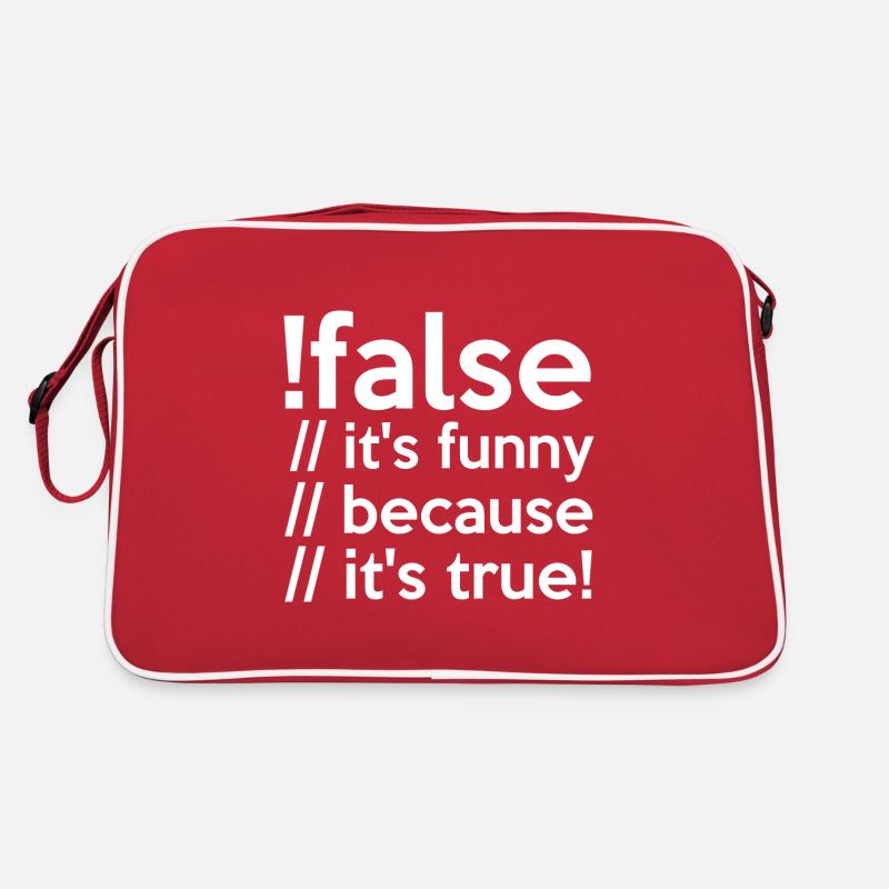 Programmeur faux vrai Code étudiant informaticien Sac Retro