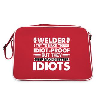 Welder Occupation Heat Steel Gas WIG MAG Welding - Retro Bag - red/white - Back