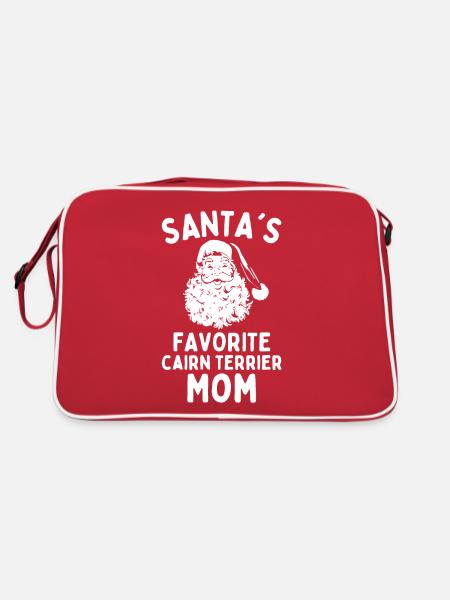 Christmas Cairn Terrier mom Santa's Favorite dog - Retro Bag - red/white - Back