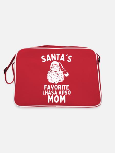 Noël Lhassa Apso maman Le chien préféré du Père Noël - Sac Retro - rouge/blanc - Dos