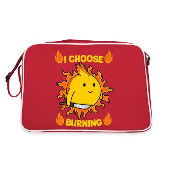 Je choisis Brûlant Drôle Soleil Chaud Été Canicule - Sac Retro - rouge/blanc - Dos