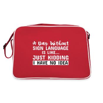 Langue des signes Langue des signes Sourd sourd ASL - Sac Retro - rouge/blanc - Dos