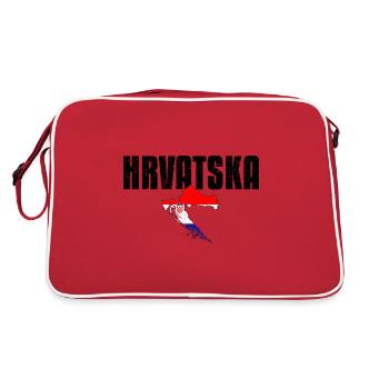 Hrvatska Map croatia Croatian flag - Retro Bag - red/white - Back