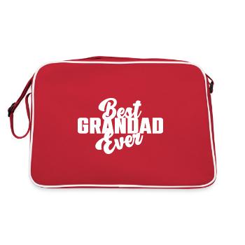 Bester Opa Der Welt - Retro Tasche - Rot/Weiß - Hinten