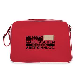 Maultaschen Schwäbisches Lieblingsgericht - Retro Tasche - Rot/Weiß - Hinten