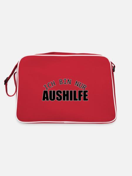 Ich bin nur Aushilfe - Retro Tasche - Rot/Weiß - Hinten