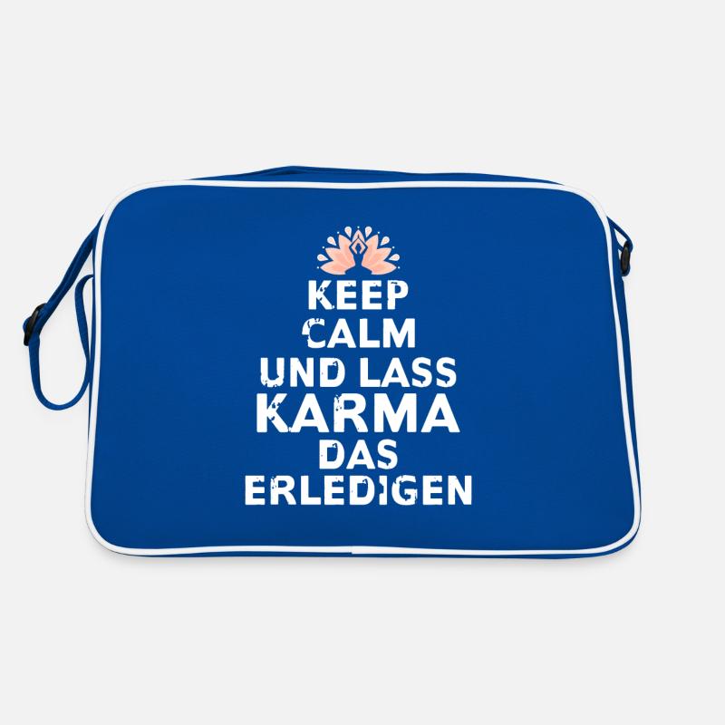 KEEP CALM UND LASS KARMA DAS ERLEDIGEN Retro Tasche