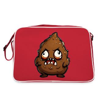Drôle de pile de crottes de monstres d’Halloween - Sac Retro - rouge/blanc - Dos