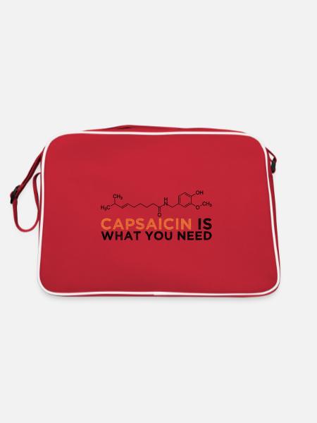 Capsaicin Is What You Need - Retro Bag - red/white - Back