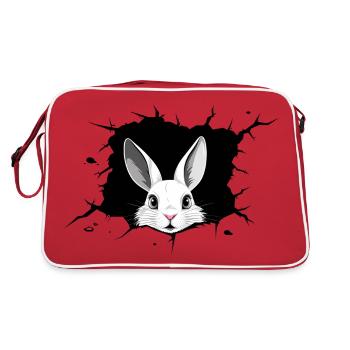 Rabbit Rabbit Rabbit Hole - Retro Bag - red/white - Back