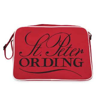 Sankt Peter Ording lettering black - Retro Bag - red/white - Back
