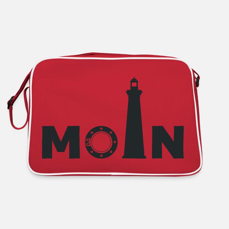 Am Leuchtturm sagt man "Moin" Retro Tasche