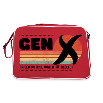 Gen X Sunset - Schwarz - Retro Tasche - Rot/Weiß - Hinten