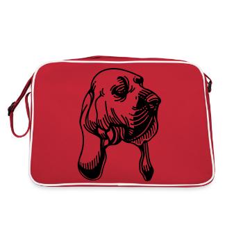 Bloodhound - dog breed - Retro Bag - red/white - Back