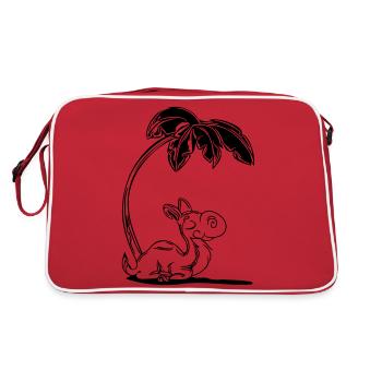 Doux chameau sous un palmier - Sac Retro - rouge/blanc - Dos