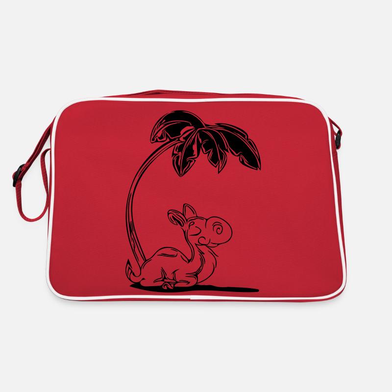 Süsses Kamel unter einer Palme Retro Tasche
