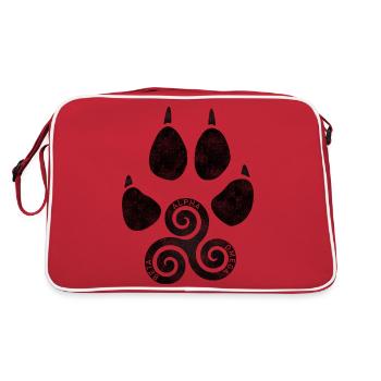 Celtic Wolf - Retro Bag - red/white - Back