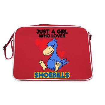 Shoebill Bird Ornithologist Forest I Gift - Retro Bag - red/white - Back