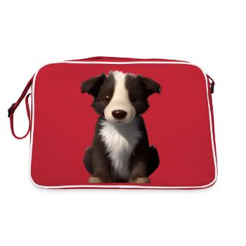 Amoureux des chiens Border Collie Propriétaires de chiens Chiens - Sac Retro - rouge/blanc - Dos