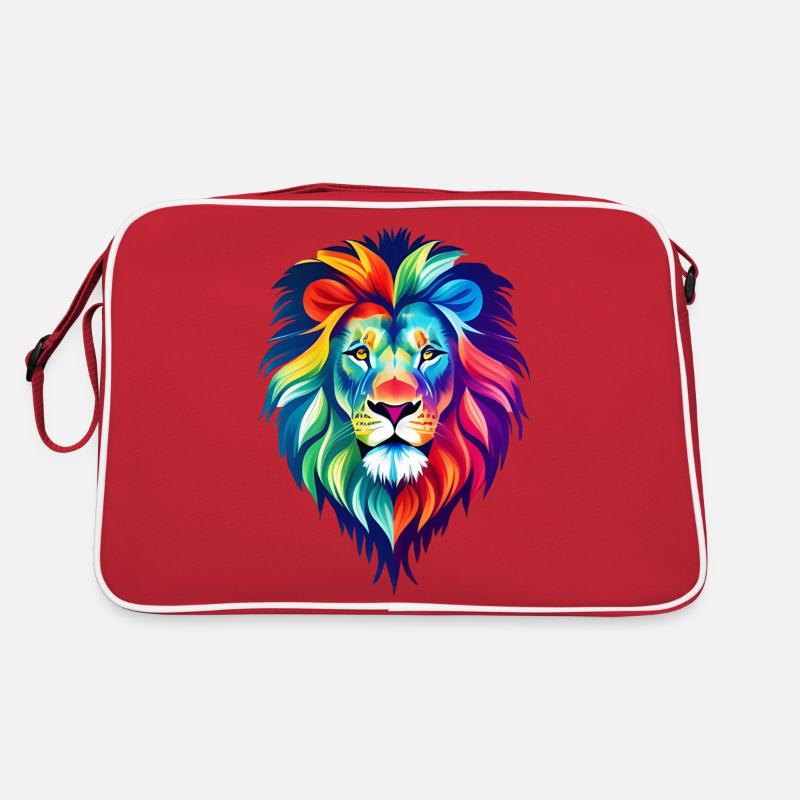 bunter Löwe Retro Tasche