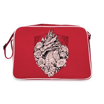 Dragon dans le bouclier - Sac Retro - rouge/blanc - Dos