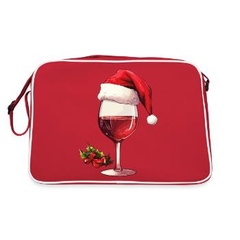 Christmas Wine Red Wine Glass Christmas Funny - Retro Bag - red/white - Back