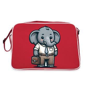 Professeur d’éléphant mignon - Sac Retro - rouge/blanc - Dos