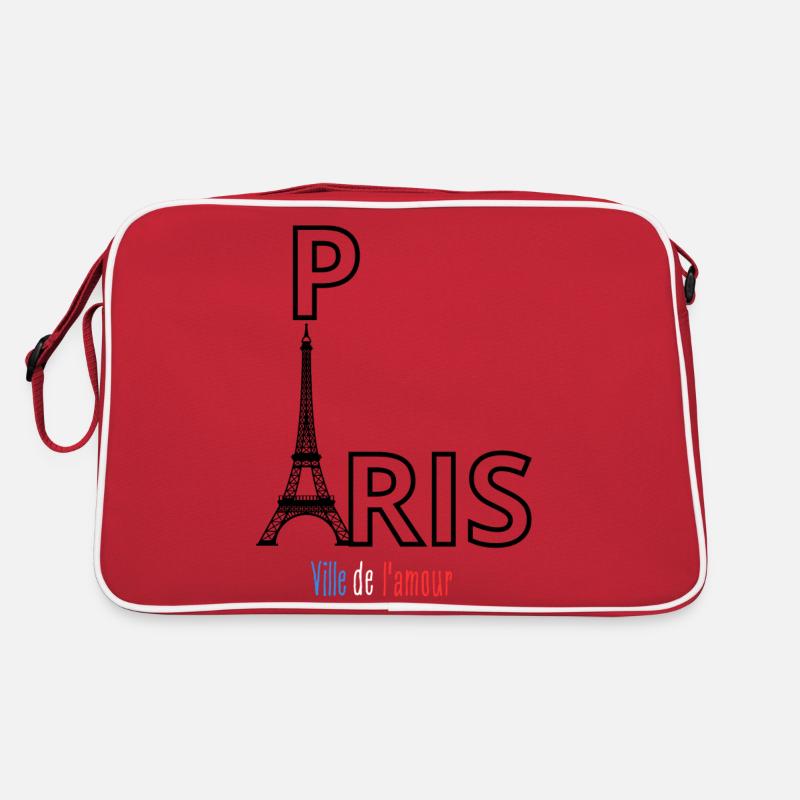 Paris - Retro Tasche - Rot/Weiß