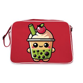 Thé au lait Kawaii Boba mignon - 3 - Sac Retro - rouge/blanc - Dos