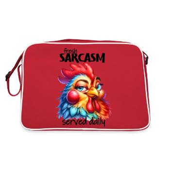 Poulet poule Coloré Ferme Isolé Coq Café - Sac Retro - rouge/blanc - Dos
