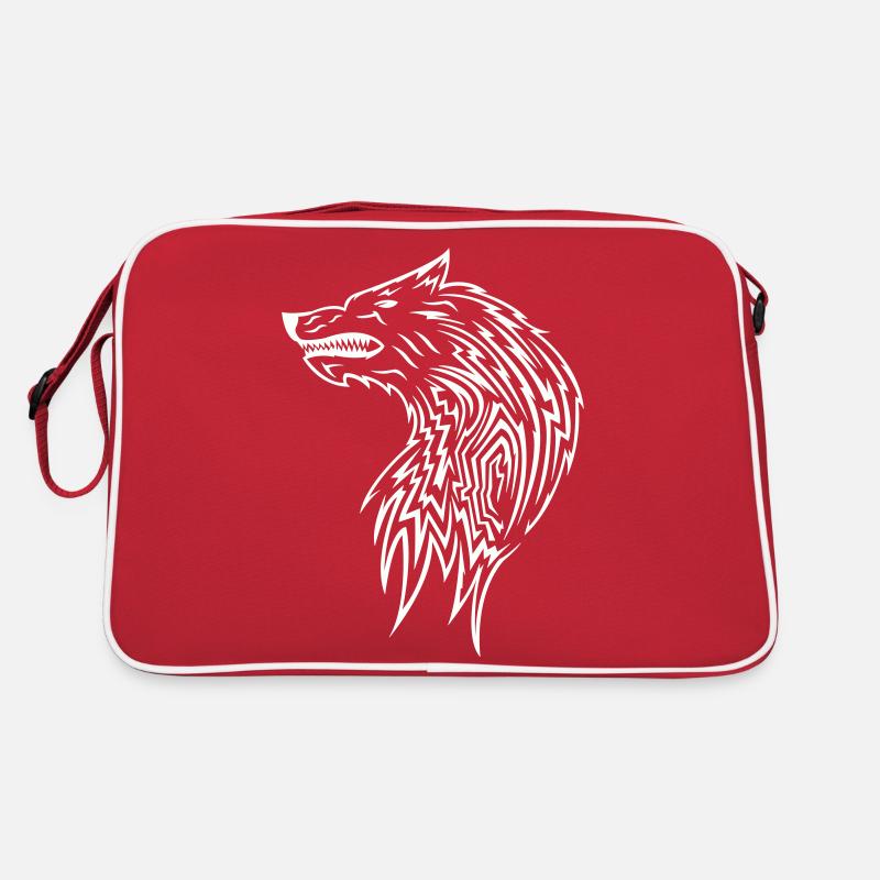 wolf - Retro Tasche - Rot/Weiß
