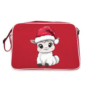 Llama Christmas Cute Cute Alpaca Christmassy - Retro Bag - red/white - Back
