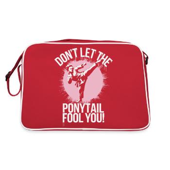 Queue de cheval avec puissance - Sac Retro - rouge/blanc - Dos