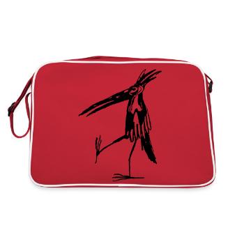 Standing bird - Retro Bag - red/white - Back