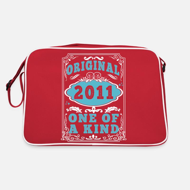 Original 2011 Vintage retro. Tshirt anniversaire 2 - Sac Retro - rouge/blanc