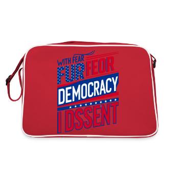 Avec crainte pour notre démocratie, je ne suis pas d’accord - Sac Retro - rouge/blanc - Dos